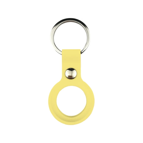 Schlüsselanhänger aus Leder für Apple AirTag Gelb www.handyhuellen4you.de