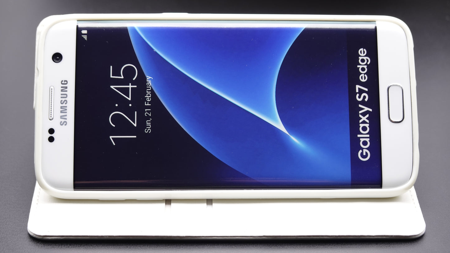 Samsung Galaxy S7 Edge Handyhülle Klapphülle Weiß 210437 www.handyhuellen4you.de
