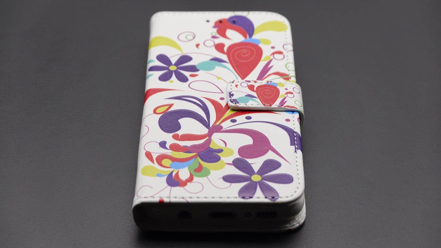 Samsung Galaxy S8 Handyhülle Klapphülle Bunte Blumen 240168