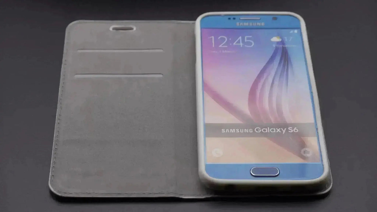 Samsung Galaxy S6 Handyhülle Klapphülle Weiß www.handyhuellen4you.de